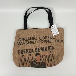 Fuerza De Mujer Burlap Tote Bag Upcycled Coffee Sack Eco Handmade Ethos Bag